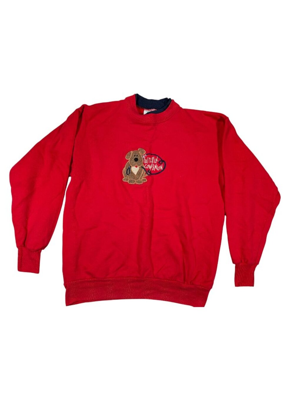 M&C Sportswear Red Faithful Companion Sweatshirt Medium 90s Graphic